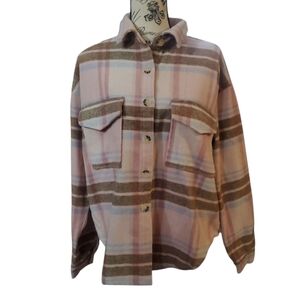 Pink Barbie Plaid Button-Up Women's Jacket